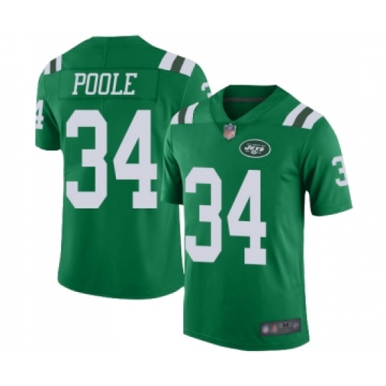 Men's New York Jets 34 Brian Poole Elite Green Rush Vapor Untouchable Football Jersey