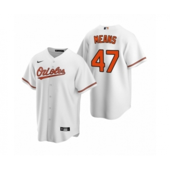 Women's Baltimore Orioles 47 John Means Nike White 2020 Replica Home Jersey