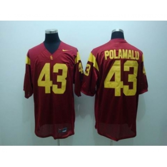 USC Trojans 43 Troy Polamalu red Jersey