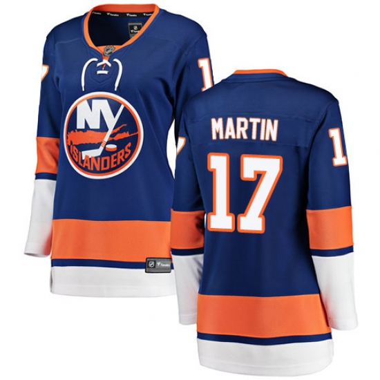 Women's New York Islanders 17 Matt Martin Fanatics Branded Royal Blue Home Breakaway NHL Jersey