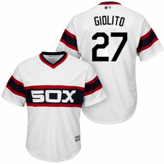 Men's Majestic Chicago White Sox 27 Lucas Giolito Replica White 2013 Alternate Home Cool Base MLB Jersey