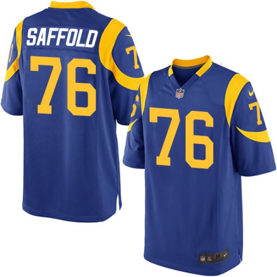 Men's Nike Los Angeles Rams 76 Rodger Saffold Game Royal Blue Alternate NFL Jersey