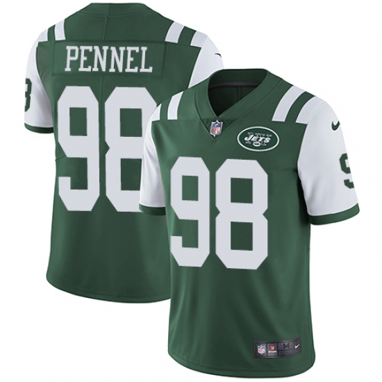 Youth Nike New York Jets 98 Mike Pennel Green Team Color Vapor Untouchable Limited Player NFL Jersey