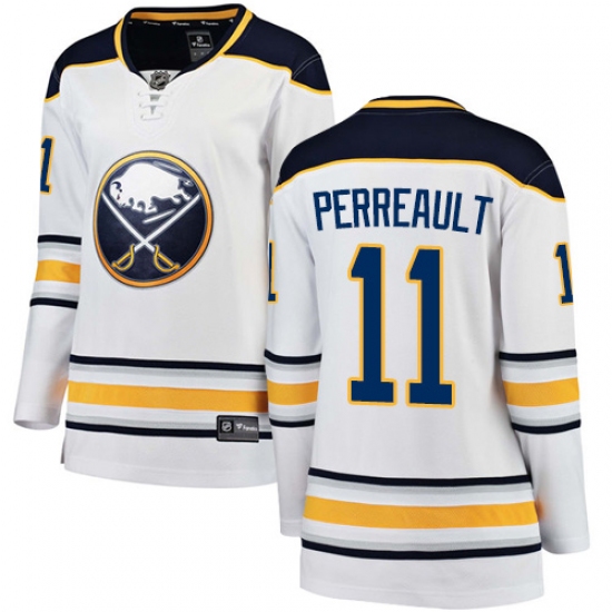 Women's Buffalo Sabres 11 Gilbert Perreault Fanatics Branded White Away Breakaway NHL Jersey