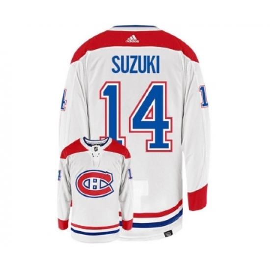 Men's Montreal Canadiens 14 Nick Suzuki White Stitched Jersey