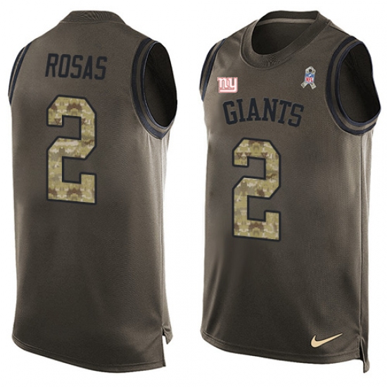 Men's Nike New York Giants 2 Aldrick Rosas Limited Green Salute to Service Tank Top NFL Jersey