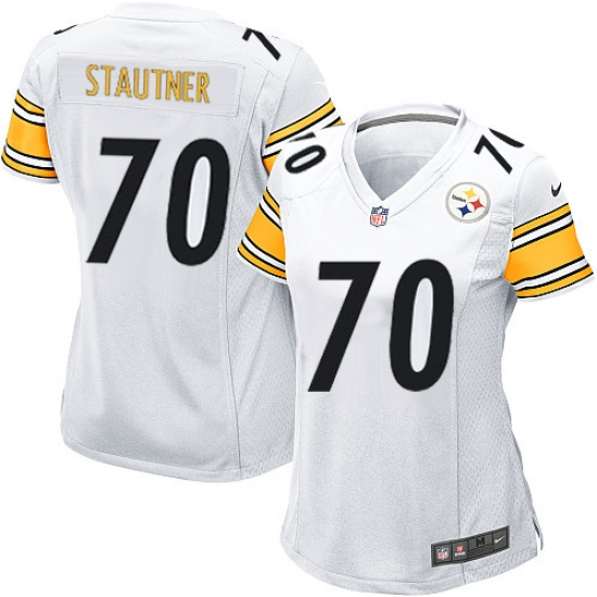 Women's Nike Pittsburgh Steelers 70 Ernie Stautner Game White NFL Jersey