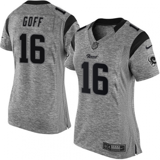 Women's Nike Los Angeles Rams 16 Jared Goff Limited Gray Gridiron NFL Jersey