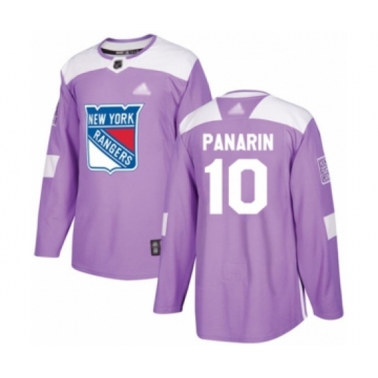 Men's New York Rangers 10 Artemi Panarin Authentic Purple Fights Cancer Practice Hockey Jersey