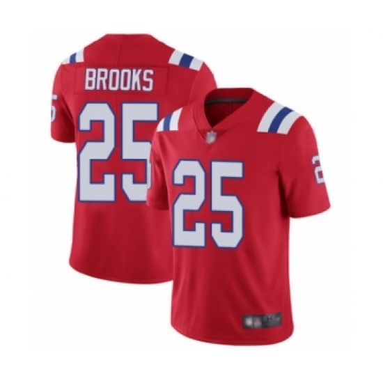 Men's New England Patriots 25 Terrence Brooks Red Alternate Vapor Untouchable Limited Player Football Jersey