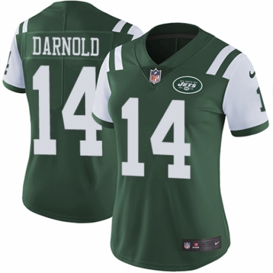 Women's Nike New York Jets 14 Sam Darnold Green Team Color Vapor Untouchable Elite Player NFL Jersey