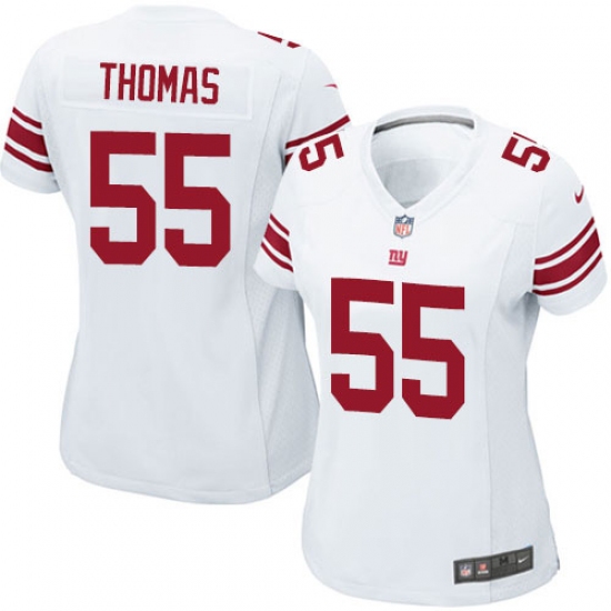 Women's Nike New York Giants 55 J.T. Thomas Game White NFL Jersey