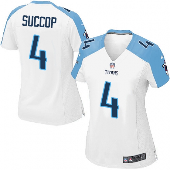 Women's Nike Tennessee Titans 4 Ryan Succop Game White NFL Jersey