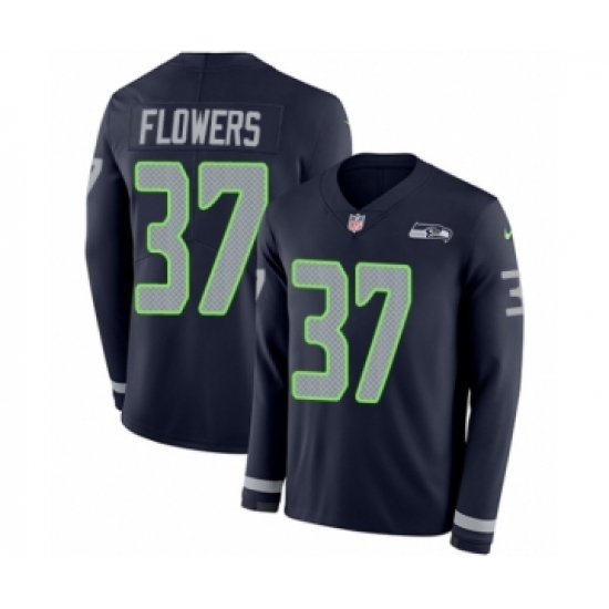 Youth Nike Seattle Seahawks 37 Tre Flowers Limited Navy Blue Therma Long Sleeve NFL Jersey