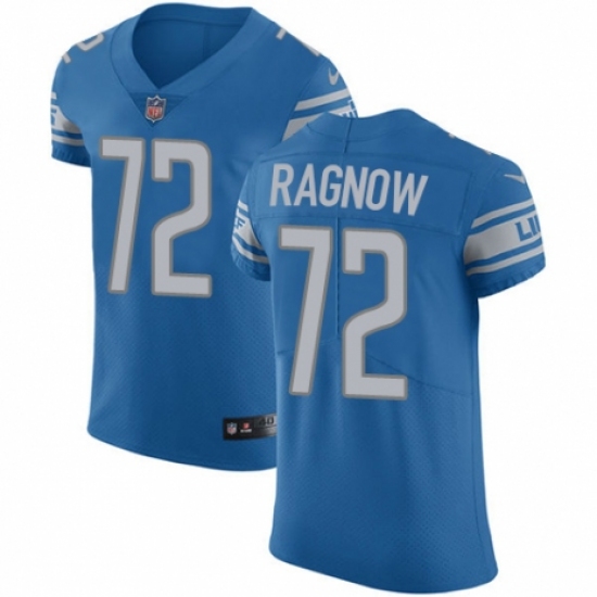 Men's Nike Detroit Lions 72 Frank Ragnow Blue Team Color Vapor Untouchable Elite Player NFL Jersey