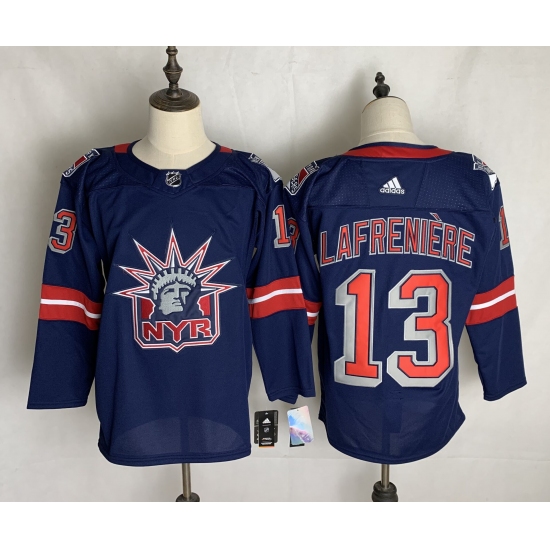 Men's New York Rangers 13 Alexis Lafreniere Blue Home Replica Player Jersey