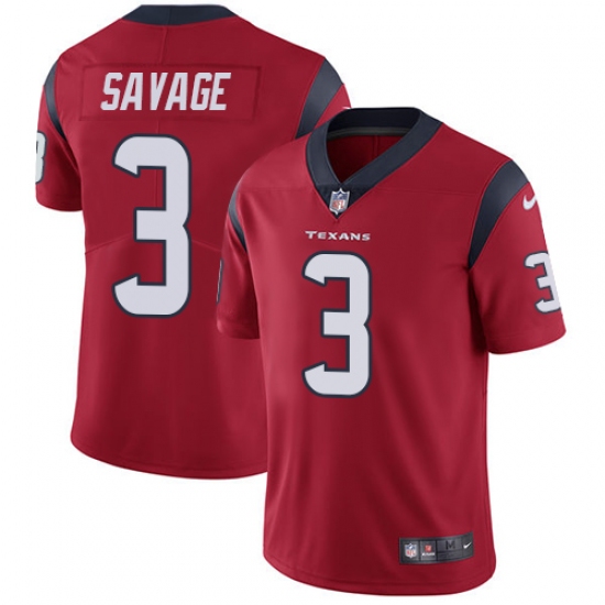 Youth Nike Houston Texans 3 Tom Savage Limited Red Alternate Vapor Untouchable NFL Jersey