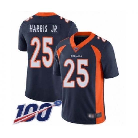 Men's Denver Broncos 25 Chris Harris Jr Navy Blue Alternate Vapor Untouchable Limited Player 100th Season Football Jersey