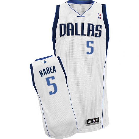 Men's Adidas Dallas Mavericks 5 Jose Juan Barea Authentic White Home NBA Jersey