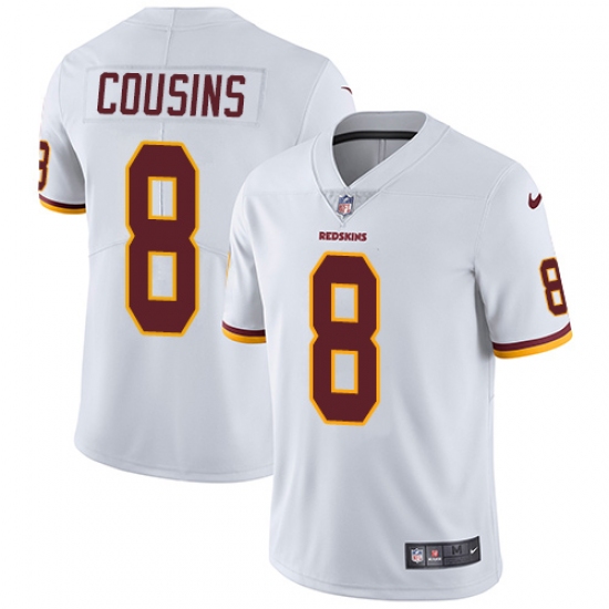 Men's Nike Washington Redskins 8 Kirk Cousins White Vapor Untouchable Limited Player NFL Jersey