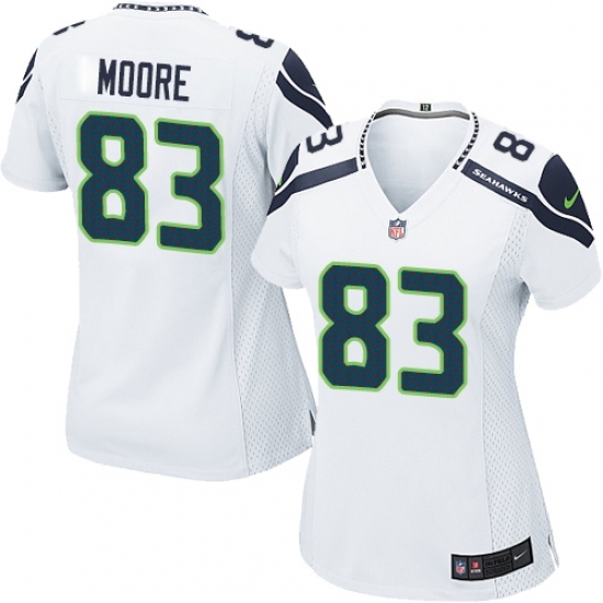 Women's Nike Seattle Seahawks 83 David Moore Game White NFL Jersey