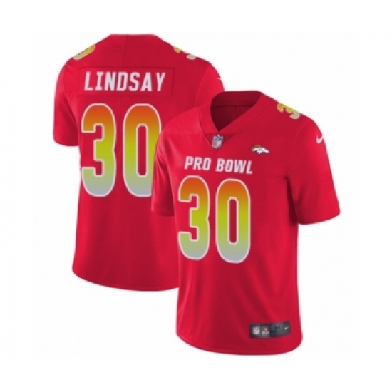 Men's Nike Denver Broncos 30 Phillip Lindsay Limited Red AFC 2019 Pro Bowl NFL Jersey
