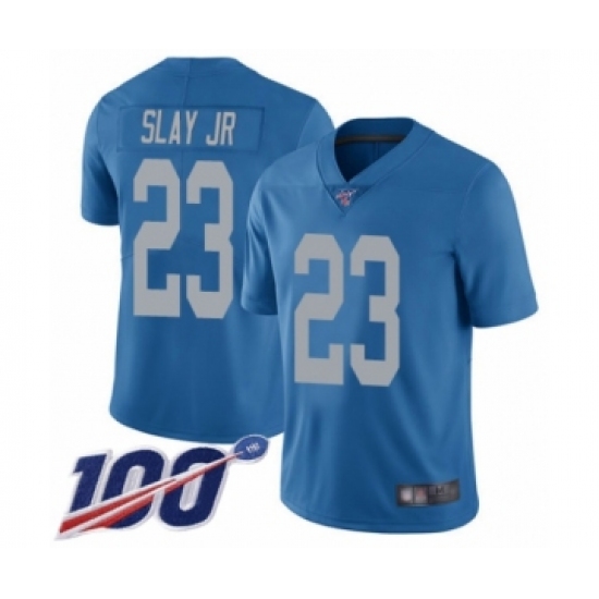 Men's Detroit Lions 23 Darius Slay Blue Alternate Vapor Untouchable Limited Player 100th Season Football Jersey