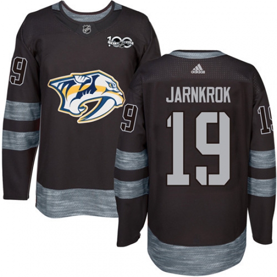 Men's Adidas Nashville Predators 19 Calle Jarnkrok Authentic Black 1917-2017 100th Anniversary NHL Jersey