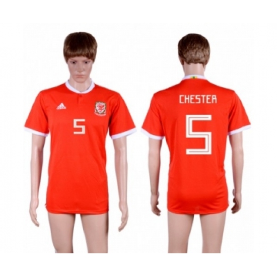 Wales 5 Chester Red Home Soccer Club Jersey