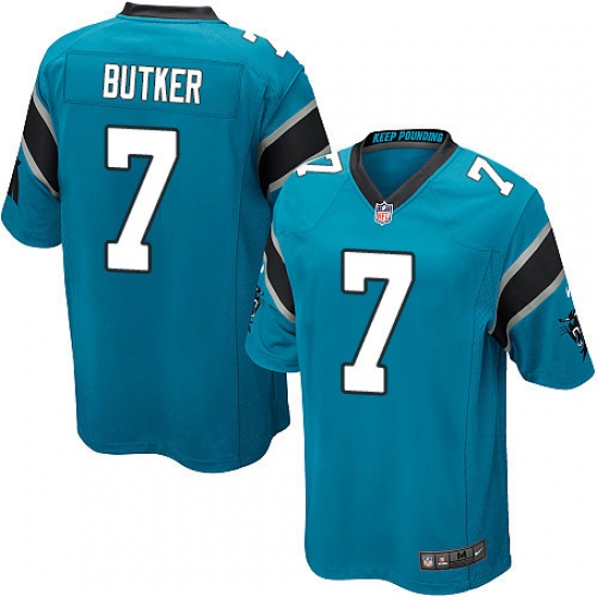 Men's Nike Carolina Panthers 7 Harrison Butker Game Blue Alternate NFL Jersey