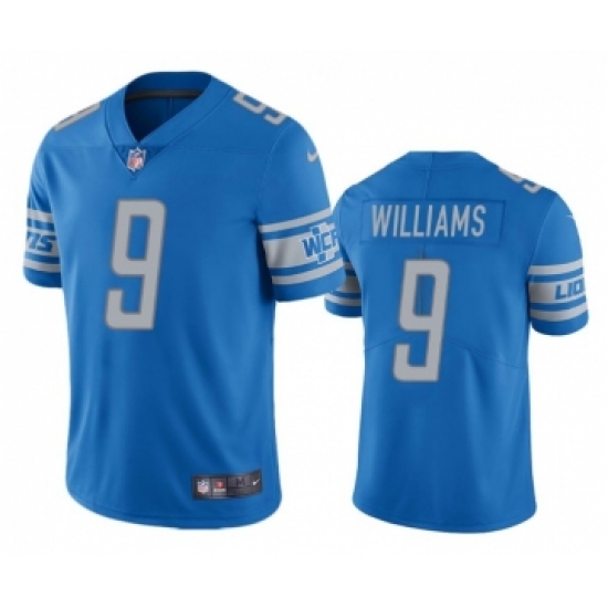 Men's Detroit Lions 9 Jameson Williams Blue Vapor Untouchable Limited Stitched Jersey