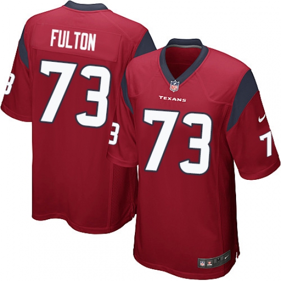 Men's Nike Houston Texans 73 Zach Fulton Game Red Alternate NFL Jersey