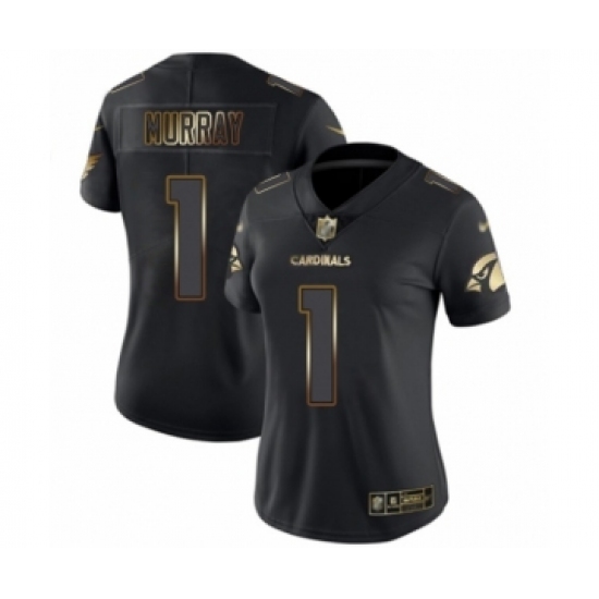 Women's Arizona Cardinals 1 Kyler Murray Limited Black Gold Vapor Untouchable Football Jersey