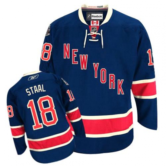 Men's Reebok New York Rangers 18 Marc Staal Authentic Navy Blue Third NHL Jersey