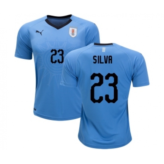 Uruguay 23 Silva Home Soccer Country Jersey