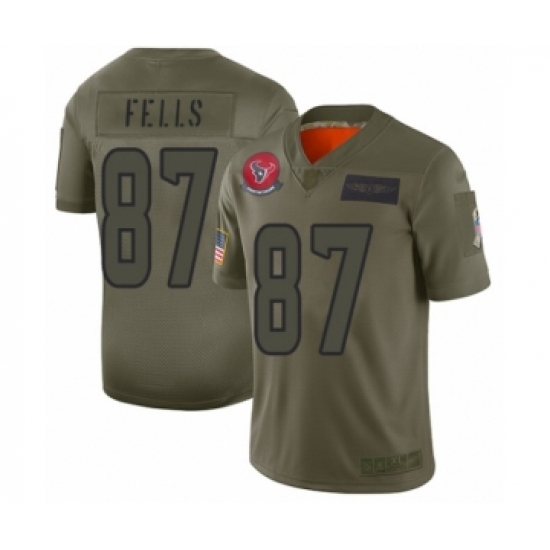 Women's Houston Texans 87 Darren Fells Limited Camo 2019 Salute to Service Football Jersey