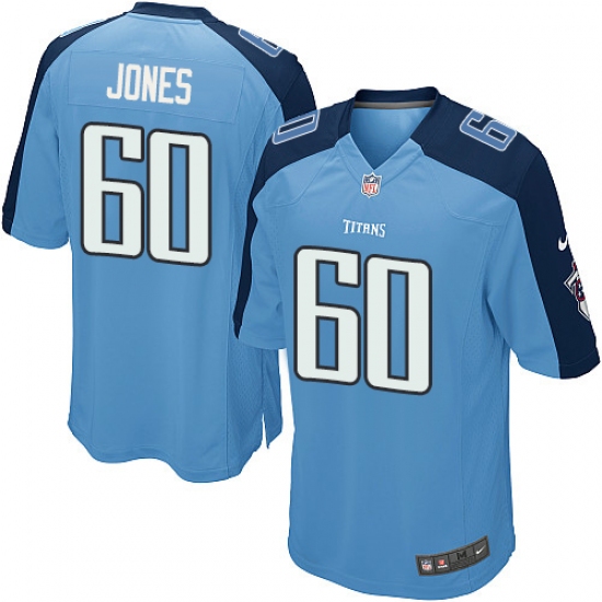 Men's Nike Tennessee Titans 60 Ben Jones Game Light Blue Team Color NFL Jersey