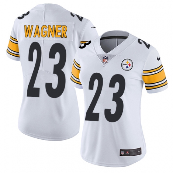 Women's Nike Pittsburgh Steelers 23 Mike Wagner White Vapor Untouchable Limited Player NFL Jersey