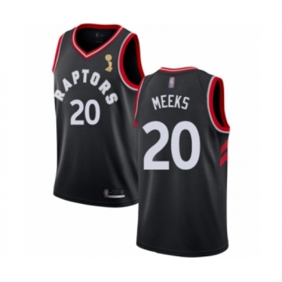 Youth Toronto Raptors 20 Jodie Meeks Swingman Black 2019 Basketball Finals Champions Jersey Statement Edition