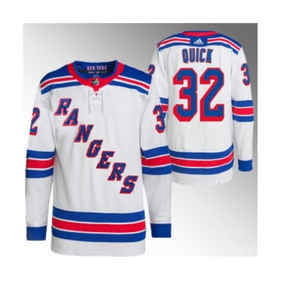 Men's New York Rangers 32 Jonathan Quick White Stitched Jersey