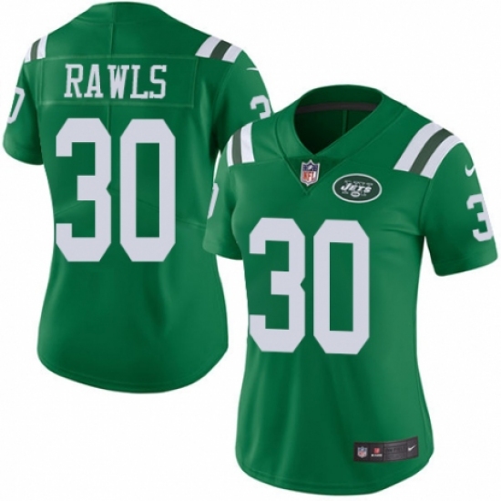 Women's Nike New York Jets 30 Thomas Rawls Limited Green Rush Vapor Untouchable NFL Jersey