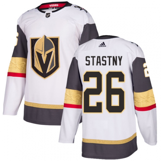 Men's Adidas Vegas Golden Knights 26 Paul Stastny Authentic White Away NHL Jersey