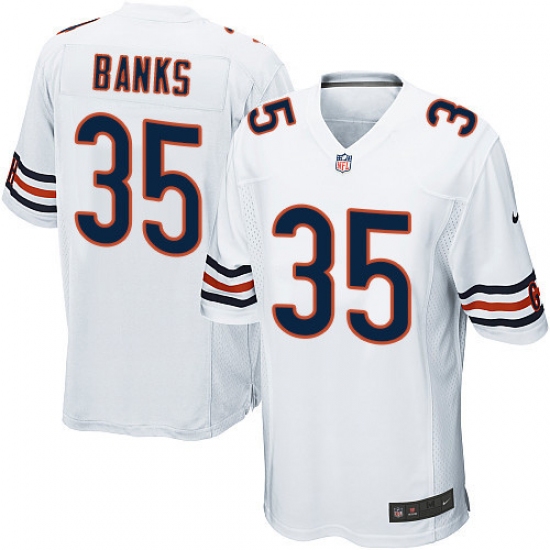 Men's Nike Chicago Bears 35 Johnthan Banks Game White NFL Jersey