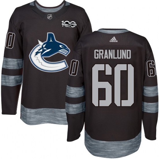 Men's Adidas Vancouver Canucks 60 Markus Granlund Premier Black 1917-2017 100th Anniversary NHL Jersey