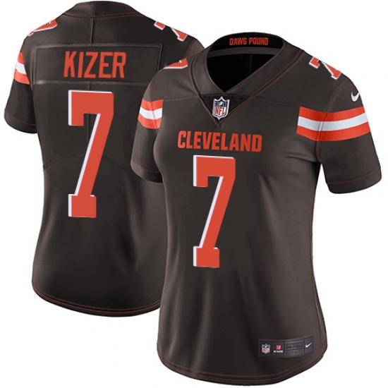 Women's Nike Cleveland Browns 7 DeShone Kizer Brown Team Color Vapor Untouchable Limited Player NFL Jersey