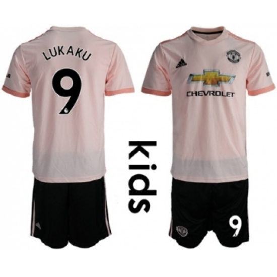 Manchester United 9 Lukaku Away Kid Soccer Club Jersey