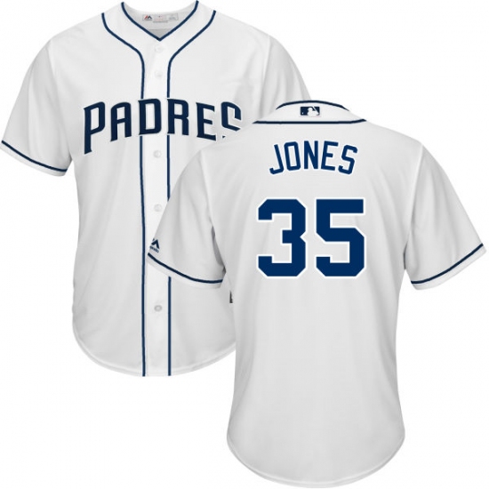 Men's Majestic San Diego Padres 35 Randy Jones Replica White Home Cool Base MLB Jersey