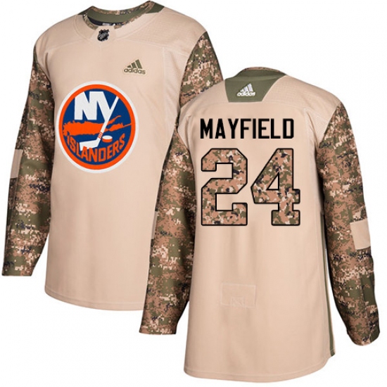 Men's Adidas New York Islanders 24 Scott Mayfield Authentic Camo Veterans Day Practice NHL Jersey