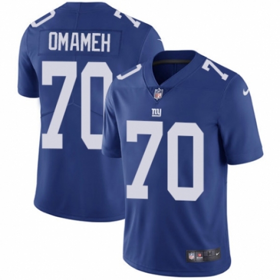 Youth Nike New York Giants 70 Patrick Omameh Royal Blue Team Color Vapor Untouchable Limited Player NFL Jersey