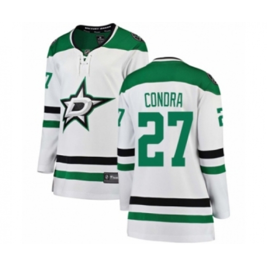 Women's Dallas Stars 27 Erik Condra Authentic White Away Fanatics Branded Breakaway NHL Jersey